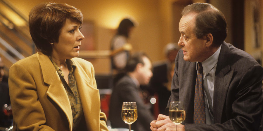 Second Thoughts. Image shows from L to R: Faith (Lynda Bellingham), Bill (James Bolam). Second Thoughts. Image shows from L to R: Faith (Lynda Bellingham), Bill (James Bolam).