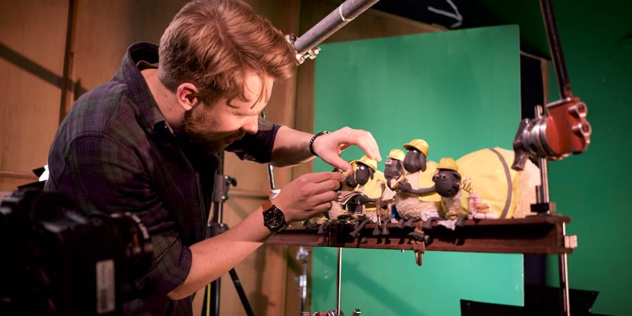 Animator James Carlisle at work on set. Animator James Carlisle at work on set.