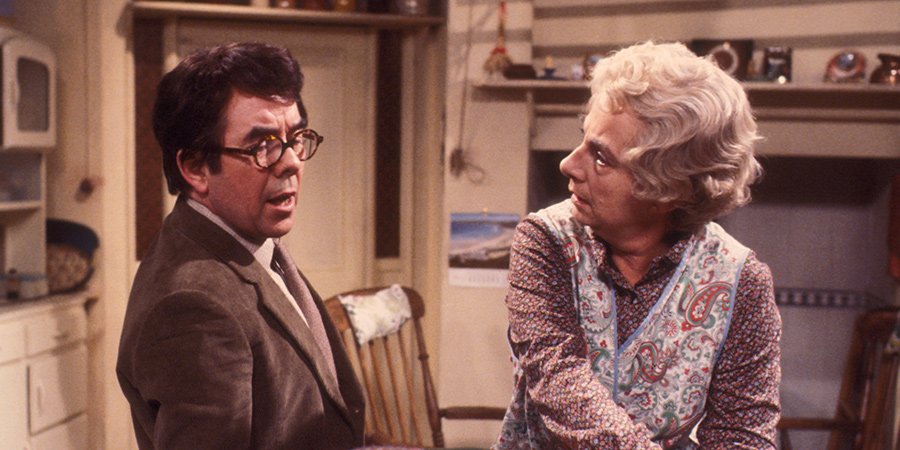 Sorry!. Image shows from L to R: Timothy Lumsden (Ronnie Corbett), Phyllis Lumsden (Barbara Lott). Copyright: BBC. Sorry!. Image shows from L to R: Timothy Lumsden (Ronnie Corbett), Phyllis Lumsden (Barbara Lott). Copyright: BBC.
