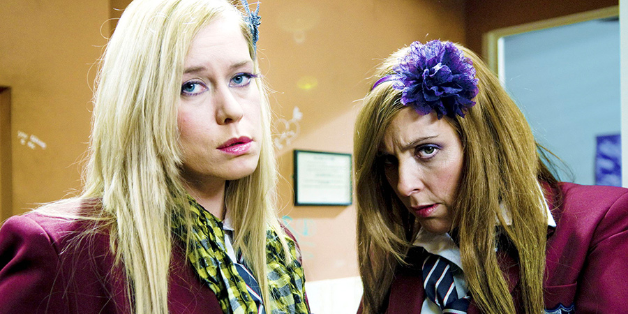Sorry, I've Got No Head. Image shows from L to R: Anna Crilly, Mel Giedroyc. Copyright: So Television. Sorry, I've Got No Head. Image shows from L to R: Anna Crilly, Mel Giedroyc. Copyright: So Television.