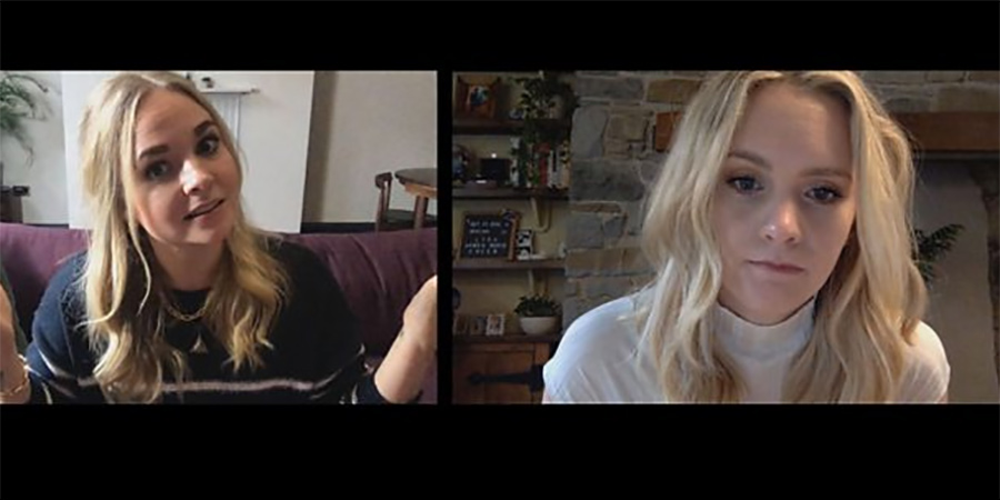 Staged. Image shows from L to R: Georgia (Georgia Tennant), Anna (Anna Lundberg). Staged. Image shows from L to R: Georgia (Georgia Tennant), Anna (Anna Lundberg).