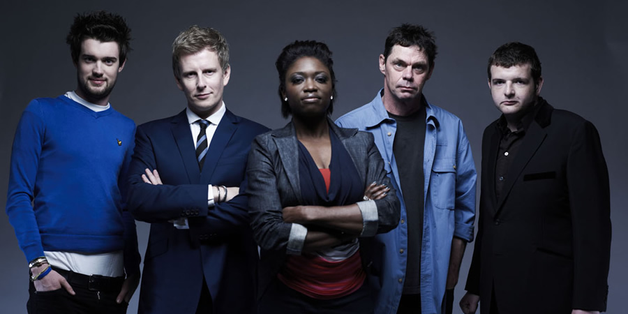 Stand Up For The Week. Image shows from L to R: Jack Whitehall, Patrick Kielty, Andi Osho, Rich Hall, Kevin Bridges. Copyright: Open Mike Productions. Stand Up For The Week. Image shows from L to R: Jack Whitehall, Patrick Kielty, Andi Osho, Rich Hall, Kevin Bridges. Copyright: Open Mike Productions.