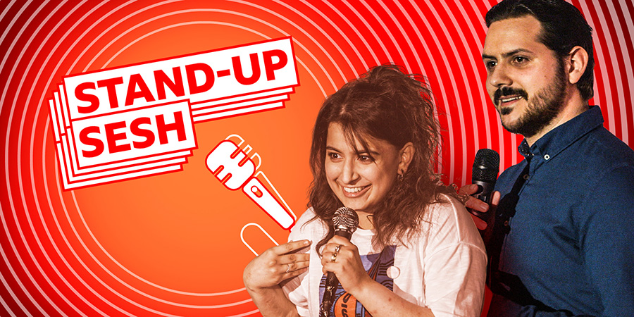 Stand-Up Sesh. Image shows from L to R: Leila Navabi, Ignacio Lopez. Stand-Up Sesh. Image shows from L to R: Leila Navabi, Ignacio Lopez.