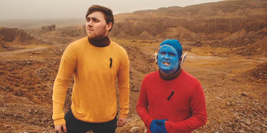 Star Plunge. Image shows from L to R: Captain Keith (Kyran Davies), First General Commander Splott (Matthew J Wescott). Star Plunge. Image shows from L to R: Captain Keith (Kyran Davies), First General Commander Splott (Matthew J Wescott).