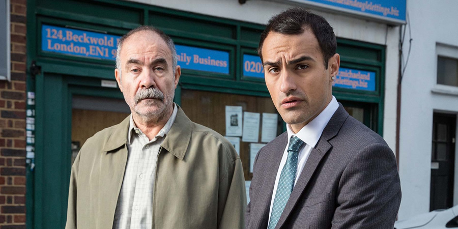 Stath Lets Flats. Image shows from L to R: Vasos (Christos Stergioglou), Stath (Jamie Demetriou). Copyright: Roughcut Television. Stath Lets Flats. Image shows from L to R: Vasos (Christos Stergioglou), Stath (Jamie Demetriou). Copyright: Roughcut Television.