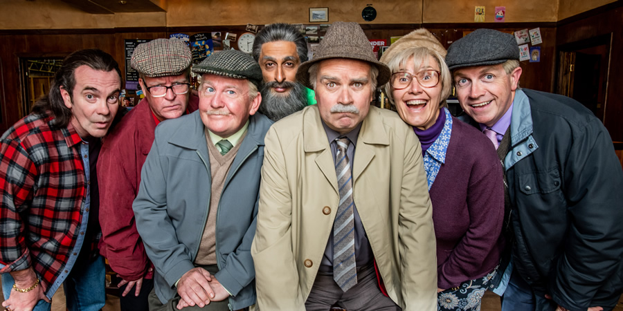 Still Game. Image shows from L to R: Boabby (Gavin Mitchell), Winston Ingram (Paul Riley), Jack Jarvis (Ford Kiernan), Navid Harrid (Sanjeev Kohli), Victor McDade (Greg Hemphill), Isa Drennan (Jane McCarry), Tam Mullen (Mark Cox). Still Game. Image shows from L to R: Boabby (Gavin Mitchell), Winston Ingram (Paul Riley), Jack Jarvis (Ford Kiernan), Navid Harrid (Sanjeev Kohli), Victor McDade (Greg Hemphill), Isa Drennan (Jane McCarry), Tam Mullen (Mark Cox).