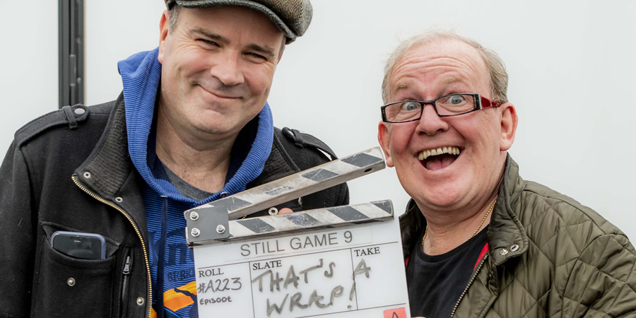 Still Game. Image shows from L to R: Victor McDade (Greg Hemphill), Jack Jarvis (Ford Kiernan). Still Game. Image shows from L to R: Victor McDade (Greg Hemphill), Jack Jarvis (Ford Kiernan).