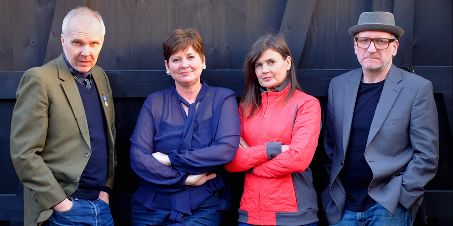 Image shows from L to R: Trevor Neal, Clare Eden, Sophie Aldred, Simon Hickson. Image shows from L to R: Trevor Neal, Clare Eden, Sophie Aldred, Simon Hickson.