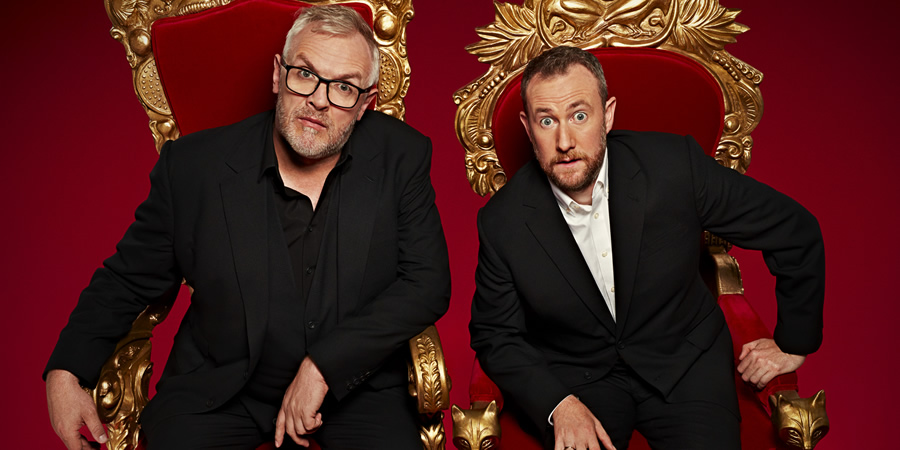 Taskmaster. Image shows from L to R: Greg Davies, Alex Horne. Copyright: Avalon Television. Taskmaster. Image shows from L to R: Greg Davies, Alex Horne. Copyright: Avalon Television.