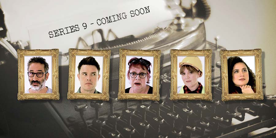 Taskmaster. Image shows from L to R: David Baddiel, Ed Gamble, Jo Brand, Katy Wix, Rose Matafeo. Copyright: Avalon Television. Taskmaster. Image shows from L to R: David Baddiel, Ed Gamble, Jo Brand, Katy Wix, Rose Matafeo. Copyright: Avalon Television.