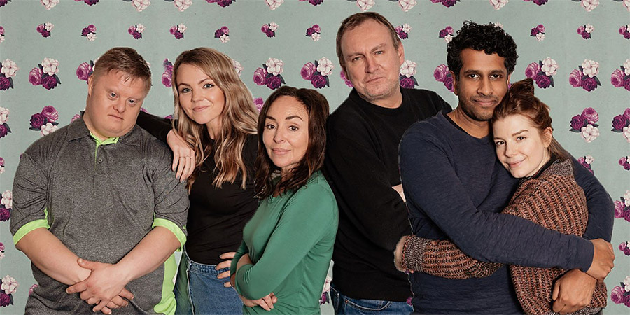 Teatime. Image shows from L to R: Uncle Bob (Steven Brandon), Lisa (Katie Redford), Donna (Samantha Spiro), Joe (Philip Glenister), Rav (Prasanna Puwanarajah), Vicky (Aimee-Ffion Edwards). Teatime. Image shows from L to R: Uncle Bob (Steven Brandon), Lisa (Katie Redford), Donna (Samantha Spiro), Joe (Philip Glenister), Rav (Prasanna Puwanarajah), Vicky (Aimee-Ffion Edwards).