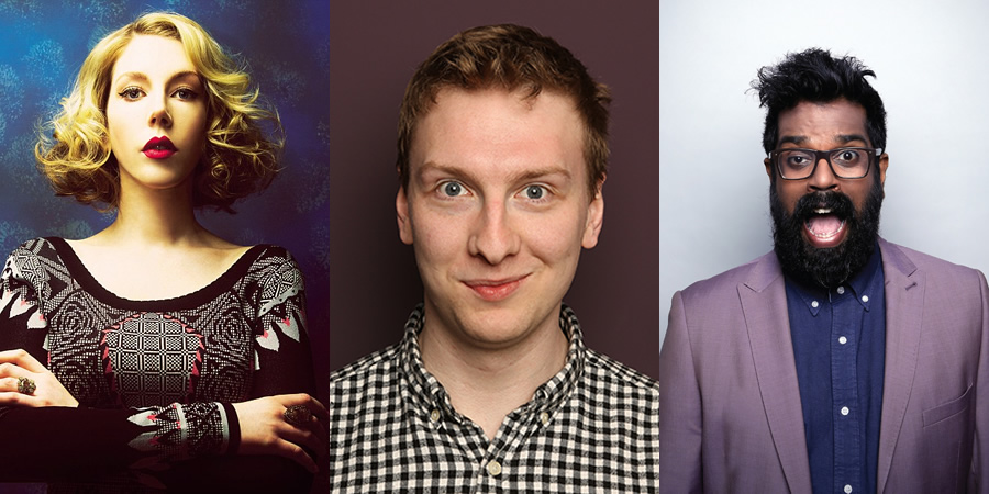 That Thing On Friday Night. Image shows from L to R: Katherine Ryan, Joe Lycett, Romesh Ranganathan. That Thing On Friday Night. Image shows from L to R: Katherine Ryan, Joe Lycett, Romesh Ranganathan.