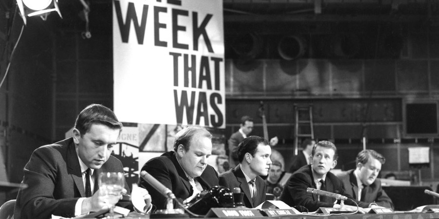 That Was The Week That Was. Image shows from L to R: David Frost, Roy Kinnear, Kenneth Cope, Lance Percival, William Rushton. Copyright: BBC. That Was The Week That Was. Image shows from L to R: David Frost, Roy Kinnear, Kenneth Cope, Lance Percival, William Rushton. Copyright: BBC.