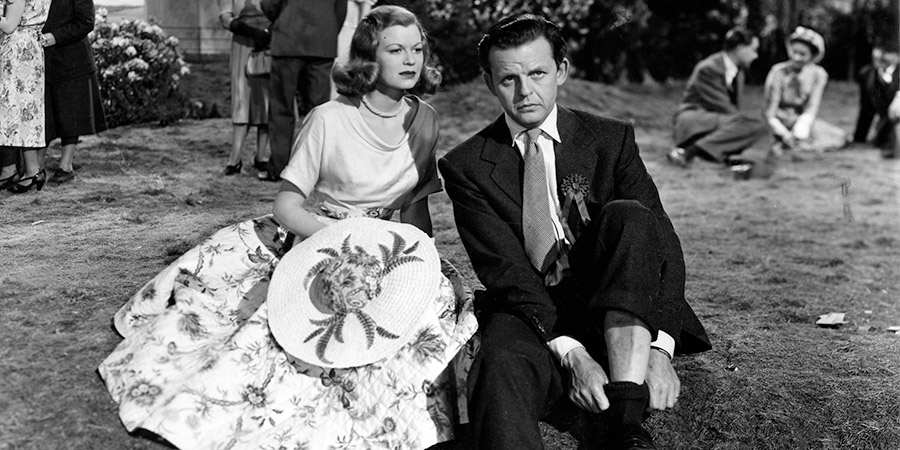 The Chiltern Hundreds. Image shows from L to R: June Farrell (Helen Backlin), Tony, Viscount Pym (David Tomlinson). Copyright: Two Cities Films. The Chiltern Hundreds. Image shows from L to R: June Farrell (Helen Backlin), Tony, Viscount Pym (David Tomlinson). Copyright: Two Cities Films.