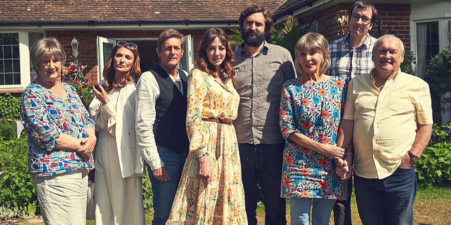 The Cockfields. Image shows from L to R: Lynn (Maggie Steed), Melissa (Sarah Parish), Larry (Nigel Havers), Donna (Diane Morgan), Simon (Joe Wilkinson), Sue (Sue Johnston), David (Ben Rufus Green), Ray (Bobby Ball). The Cockfields. Image shows from L to R: Lynn (Maggie Steed), Melissa (Sarah Parish), Larry (Nigel Havers), Donna (Diane Morgan), Simon (Joe Wilkinson), Sue (Sue Johnston), David (Ben Rufus Green), Ray (Bobby Ball).