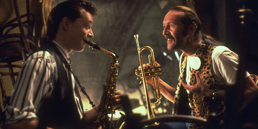 The Commitments. Image shows from L to R: Dean Fay (Félim Gormley), Joey "The Lips" Fagan (Johnny Murphy). The Commitments. Image shows from L to R: Dean Fay (Félim Gormley), Joey "The Lips" Fagan (Johnny Murphy).