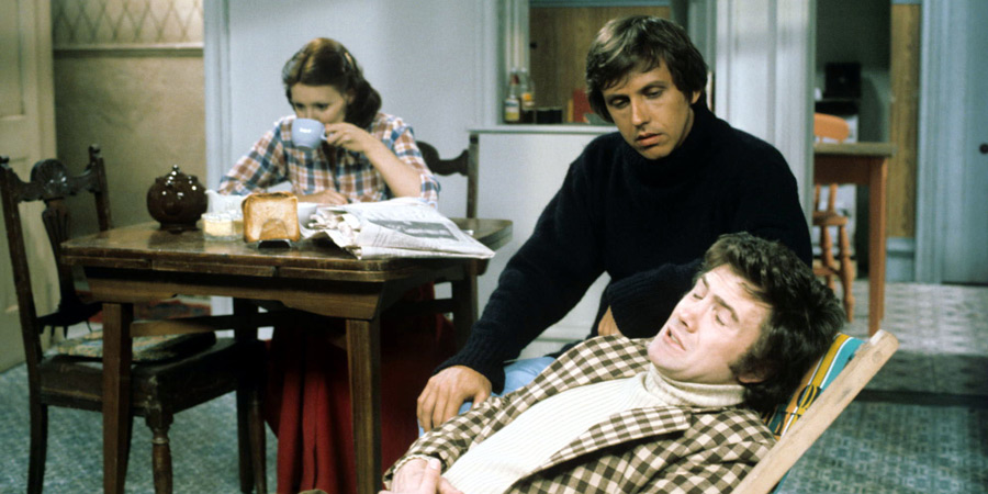 The Cuckoo Waltz. Image shows from L to R: Felicity 'Fliss' Hawthorne (Diane Keen), Chris Hawthorne (David Roper), Gavin Rumsey (Lewis Collins). Copyright: Granada Television. The Cuckoo Waltz. Image shows from L to R: Felicity 'Fliss' Hawthorne (Diane Keen), Chris Hawthorne (David Roper), Gavin Rumsey (Lewis Collins). Copyright: Granada Television.