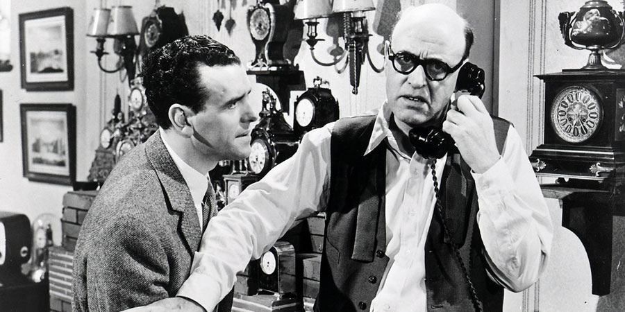 The Green Man. Image shows from L to R: William Blake (George Cole), Harry Hawkins (Alastair Sim). The Green Man. Image shows from L to R: William Blake (George Cole), Harry Hawkins (Alastair Sim).