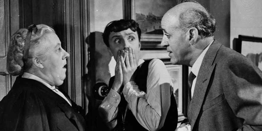 The Happiest Days Of Your Life. Image shows from L to R: Muriel Whitchurch (Margaret Rutherford), Miss Gossage (Joyce Grenfell), Wetherby Pond (Alastair Sim). Copyright: London Films / Individual Pictures. The Happiest Days Of Your Life. Image shows from L to R: Muriel Whitchurch (Margaret Rutherford), Miss Gossage (Joyce Grenfell), Wetherby Pond (Alastair Sim). Copyright: London Films / Individual Pictures.