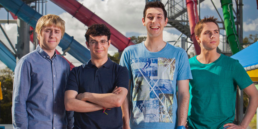 The Inbetweeners 2. Image shows from L to R: Jay Cartwright (James Buckley), Will MacKenzie (Simon Bird), Neil Sutherland (Blake Harrison), Simon Cooper (Joe Thomas). Copyright: Bwark Productions. The Inbetweeners 2. Image shows from L to R: Jay Cartwright (James Buckley), Will MacKenzie (Simon Bird), Neil Sutherland (Blake Harrison), Simon Cooper (Joe Thomas). Copyright: Bwark Productions.