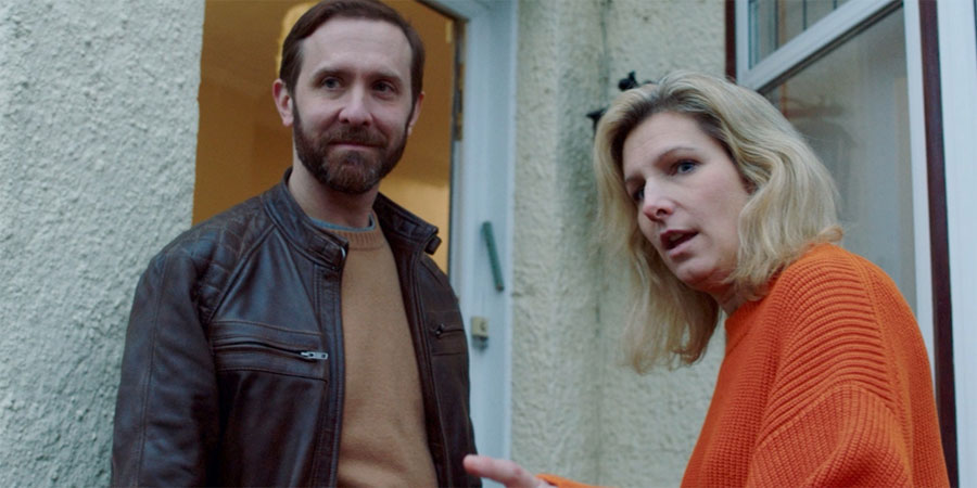 The Jewish Enquirer. Image shows from L to R: Paul Green (Tim Downie), Naomi Isaacs (Lucy Montgomery). Copyright: Magnet Films. The Jewish Enquirer. Image shows from L to R: Paul Green (Tim Downie), Naomi Isaacs (Lucy Montgomery). Copyright: Magnet Films.