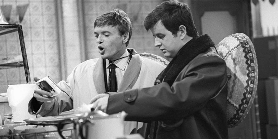 The Likely Lads. Image shows from L to R: Terry Collier (James Bolam), Bob Ferris (Rodney Bewes). Copyright: BBC. The Likely Lads. Image shows from L to R: Terry Collier (James Bolam), Bob Ferris (Rodney Bewes). Copyright: BBC.