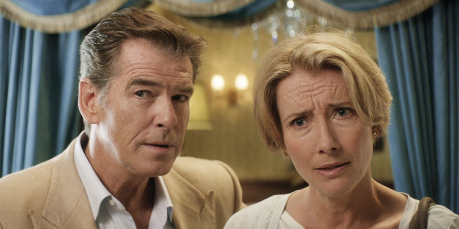 The Love Punch. Image shows from L to R: Richard (Pierce Brosnan), Kate (Emma Thompson). The Love Punch. Image shows from L to R: Richard (Pierce Brosnan), Kate (Emma Thompson).