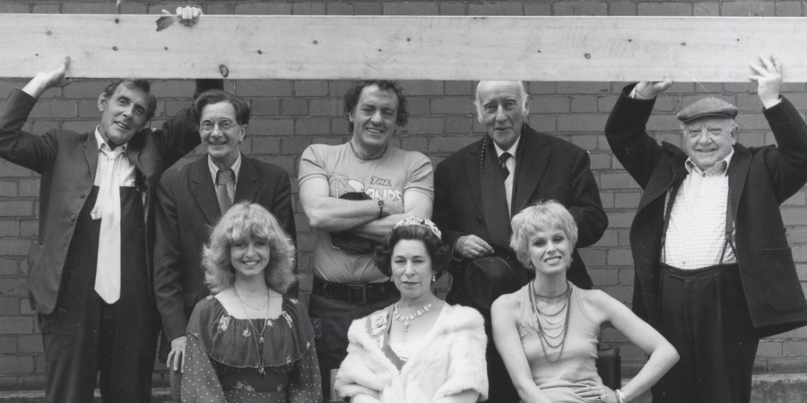 Photograph courtesy of Revelation Films. Image shows from L to R: Larger Workman (Eric Sykes), Amorous van driver's mate (Charles Hawtrey), Girl not crossing road (Liza Goddard), Amorous van driver (Harry H. Corbett), Unknown, Old man (Wilfrid Hyde-White), Hitch-hiker (Joanna Lumley), Smaller Workman (Arthur Lowe). Copyright: Thames Television. Photograph courtesy of Revelation Films. Image shows from L to R: Larger Workman (Eric Sykes), Amorous van driver's mate (Charles Hawtrey), Girl not crossing road (Liza Goddard), Amorous van driver (Harry H. Corbett), Unknown, Old man (Wilfrid Hyde-White), Hitch-hiker (Joanna Lumley), Smaller Workman (Arthur Lowe). Copyright: Thames Television.