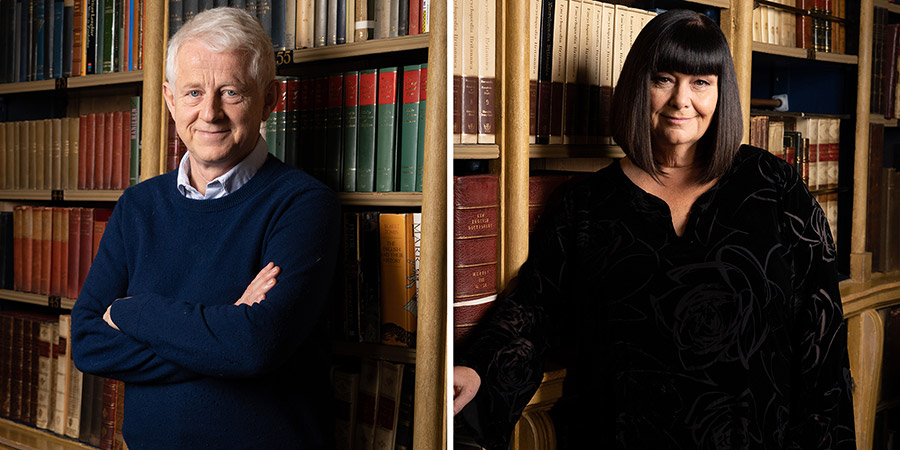 The Vicar Of Dibley: Inside Out. Image shows from L to R: Richard Curtis, Dawn French. Copyright: UKTV. The Vicar Of Dibley: Inside Out. Image shows from L to R: Richard Curtis, Dawn French. Copyright: UKTV.