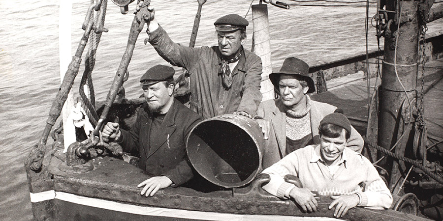 The Vital Spark. Image shows from L to R: Para Handy (Roddy McMillan), Dan McPhail (John Grieve), Dougie (Walter Carr), Sunny Jim (Alex McAvoy). Copyright: BBC. The Vital Spark. Image shows from L to R: Para Handy (Roddy McMillan), Dan McPhail (John Grieve), Dougie (Walter Carr), Sunny Jim (Alex McAvoy). Copyright: BBC.