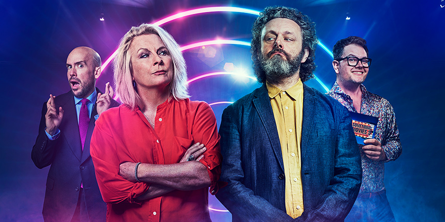 There's Something About Movies. Image shows from L to R: Tom Allen, Jennifer Saunders, Michael Sheen, Alan Carr. There's Something About Movies. Image shows from L to R: Tom Allen, Jennifer Saunders, Michael Sheen, Alan Carr.