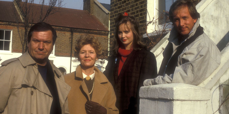 Three Up, Two Down. Image shows from L to R: Sam Tyler (Michael Elphick), Daphne Trenchard (Angela Thorne), Angie Tyler (Lysette Anthony), Nick Tyler (Ray Burdis). Copyright: BBC. Three Up, Two Down. Image shows from L to R: Sam Tyler (Michael Elphick), Daphne Trenchard (Angela Thorne), Angie Tyler (Lysette Anthony), Nick Tyler (Ray Burdis). Copyright: BBC.