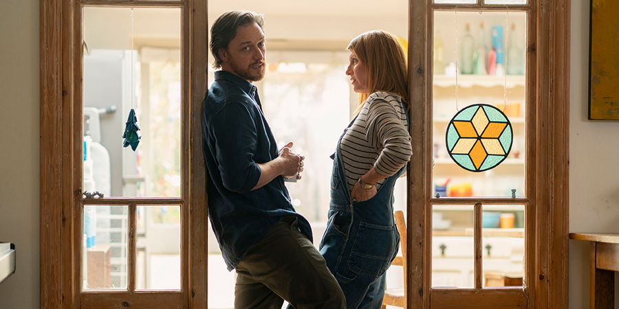 Together. Image shows from L to R: He (James McAvoy), She (Sharon Horgan). Together. Image shows from L to R: He (James McAvoy), She (Sharon Horgan).