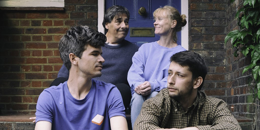 Unite. Image shows from L to R: Gideon (Ivo Graham), Tony (Mark Steel), Imogen (Claire Skinner), Ashley (Elliot Steel). Unite. Image shows from L to R: Gideon (Ivo Graham), Tony (Mark Steel), Imogen (Claire Skinner), Ashley (Elliot Steel).