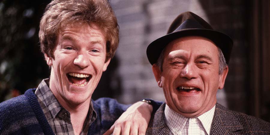 Up The Elephant And Round The Castle. Image shows from L to R: Jim London (Jim Davidson), Dad (John Bardon). Copyright: Thames Television. Up The Elephant And Round The Castle. Image shows from L to R: Jim London (Jim Davidson), Dad (John Bardon). Copyright: Thames Television.