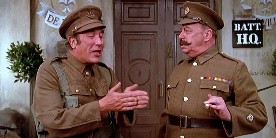 Up The Front. Image shows from L to R: Lurk (Frankie Howerd), Groping (Bill Fraser). Copyright: STUDIOCANAL / Associated London Films Limited. Up The Front. Image shows from L to R: Lurk (Frankie Howerd), Groping (Bill Fraser). Copyright: STUDIOCANAL / Associated London Films Limited.
