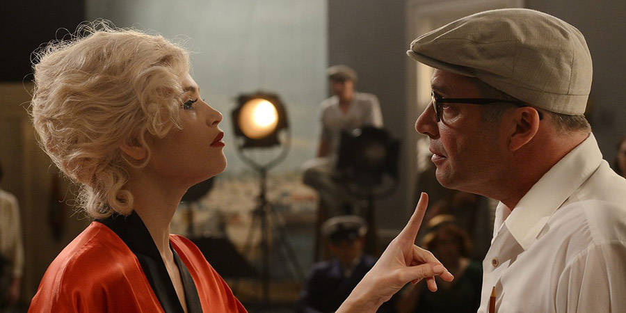 Urban Myths: Marilyn Monroe & Billy Wilder. Image shows from L to R: Marilyn Monroe (Gemma Arterton), Billy Wilder (James Purefoy). Copyright: Little Rock. Urban Myths: Marilyn Monroe & Billy Wilder. Image shows from L to R: Marilyn Monroe (Gemma Arterton), Billy Wilder (James Purefoy). Copyright: Little Rock.