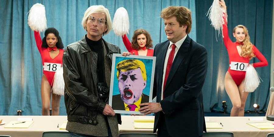 Urban Myths: Andy & The Donald. Image shows from L to R: Jack McBrayer, Anthony Atamanuik. Copyright: Merman. Urban Myths: Andy & The Donald. Image shows from L to R: Jack McBrayer, Anthony Atamanuik. Copyright: Merman.