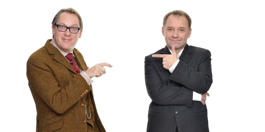 Shooting Stars. Image shows from L to R: Vic Reeves, Bob Mortimer. Copyright: Channel X / Pett Productions. Shooting Stars. Image shows from L to R: Vic Reeves, Bob Mortimer. Copyright: Channel X / Pett Productions.