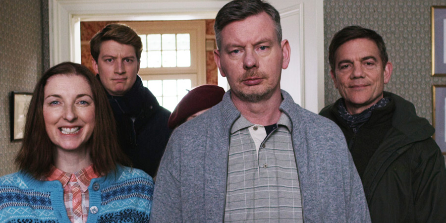 West Skerra Light. Image shows from L to R: Frances / Rhonda (Julie Wilson Nimmo), Gregor (Lorne MacFadyen), Bill (John Gordon Sinclair), Tom (John Michie). Copyright: Hopscotch Films. West Skerra Light. Image shows from L to R: Frances / Rhonda (Julie Wilson Nimmo), Gregor (Lorne MacFadyen), Bill (John Gordon Sinclair), Tom (John Michie). Copyright: Hopscotch Films.