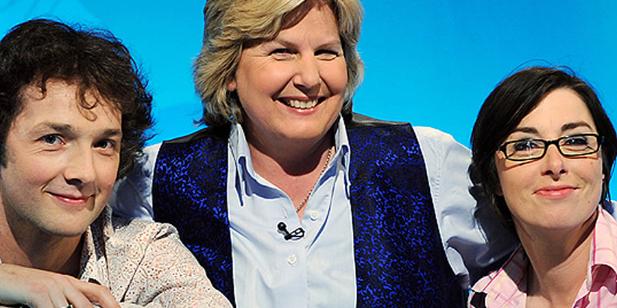 What The Dickens?. Image shows from L to R: Chris Addison, Sandi Toksvig, Sue Perkins. Copyright: Liberty Bell. What The Dickens?. Image shows from L to R: Chris Addison, Sandi Toksvig, Sue Perkins. Copyright: Liberty Bell.