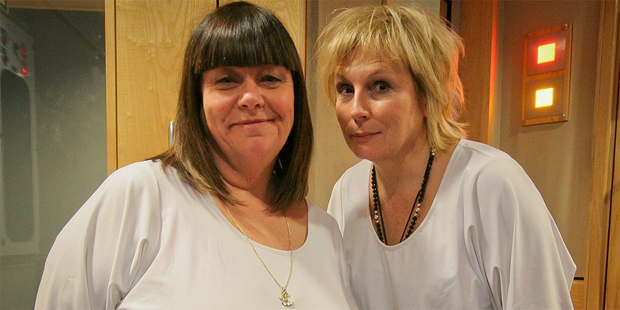 Whatever Happened To Baby Jane Austen?. Image shows from L to R: Florence Ransom (Dawn French), Selina Mountjoy (Jennifer Saunders). Copyright: CPL Productions. Whatever Happened To Baby Jane Austen?. Image shows from L to R: Florence Ransom (Dawn French), Selina Mountjoy (Jennifer Saunders). Copyright: CPL Productions.