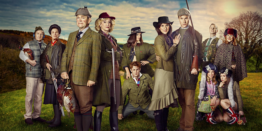 The Windsors. Image shows from L to R: Edward (Matthew Cottle), Princess Anne (Vicki Pepperdine), Charles (Harry Enfield), Camilla (Haydn Gwynne), Pippa (Morgana Robinson), Harry (Richard Goulding), Kate (Louise Ford), Wills (Hugh Skinner), Andrew (Tim Wallers), Beatrice (Ellie White), Eugenie (Celeste Dring), Fergie (Katy Wix). Copyright: Noho Film and TV. The Windsors. Image shows from L to R: Edward (Matthew Cottle), Princess Anne (Vicki Pepperdine), Charles (Harry Enfield), Camilla (Haydn Gwynne), Pippa (Morgana Robinson), Harry (Richard Goulding), Kate (Louise Ford), Wills (Hugh Skinner), Andrew (Tim Wallers), Beatrice (Ellie White), Eugenie (Celeste Dring), Fergie (Katy Wix). Copyright: Noho Film and TV.