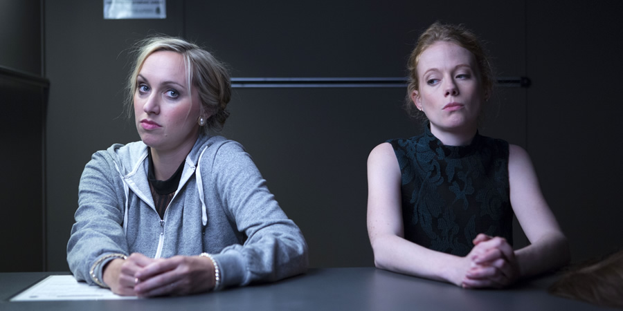 Witless. Image shows from L to R: Leanne (Kerry Howard), Rhona (Zoe Boyle). Copyright: Objective Productions. Witless. Image shows from L to R: Leanne (Kerry Howard), Rhona (Zoe Boyle). Copyright: Objective Productions.