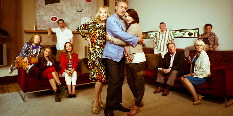 You, Me & Them. Image shows from L to R: Charlie Mason (Miller Henderson), Ellie Mason (Alice Felgate), Keith Mason (Marcus Garvey), Debs Mason (Daisy Beaumont), Lydia Walker (Lindsay Duncan), Ed Walker (Anthony Head), Lauren Grey (Eve Myles), Alan Walker (Nigel Betts), Clive Grey (Jeff Rawle), Emma Grey (Susie Blake), Tim Walker (Joshua McGuire). Copyright: Hat Trick Productions. You, Me & Them. Image shows from L to R: Charlie Mason (Miller Henderson), Ellie Mason (Alice Felgate), Keith Mason (Marcus Garvey), Debs Mason (Daisy Beaumont), Lydia Walker (Lindsay Duncan), Ed Walker (Anthony Head), Lauren Grey (Eve Myles), Alan Walker (Nigel Betts), Clive Grey (Jeff Rawle), Emma Grey (Susie Blake), Tim Walker (Joshua McGuire). Copyright: Hat Trick Productions.