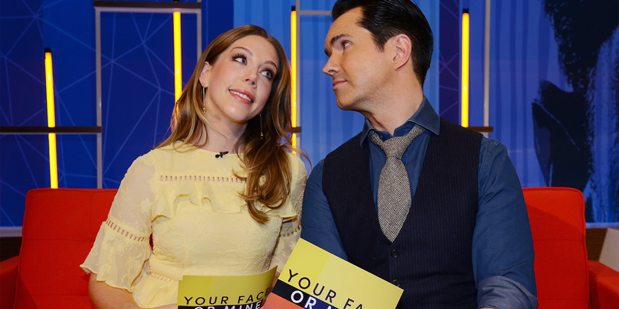 Your Face Or Mine. Image shows from L to R: Katherine Ryan, Jimmy Carr. Copyright: Talkback. Your Face Or Mine. Image shows from L to R: Katherine Ryan, Jimmy Carr. Copyright: Talkback.