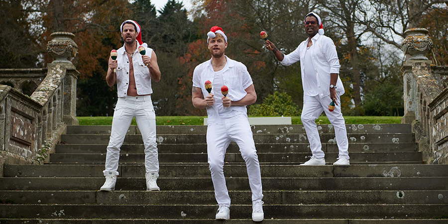 A League Of Their Own. Image shows from L to R: Jamie Redknapp, Andrew Flintoff, Romesh Ranganathan. Copyright: CPL Productions. A League Of Their Own. Image shows from L to R: Jamie Redknapp, Andrew Flintoff, Romesh Ranganathan. Copyright: CPL Productions.
