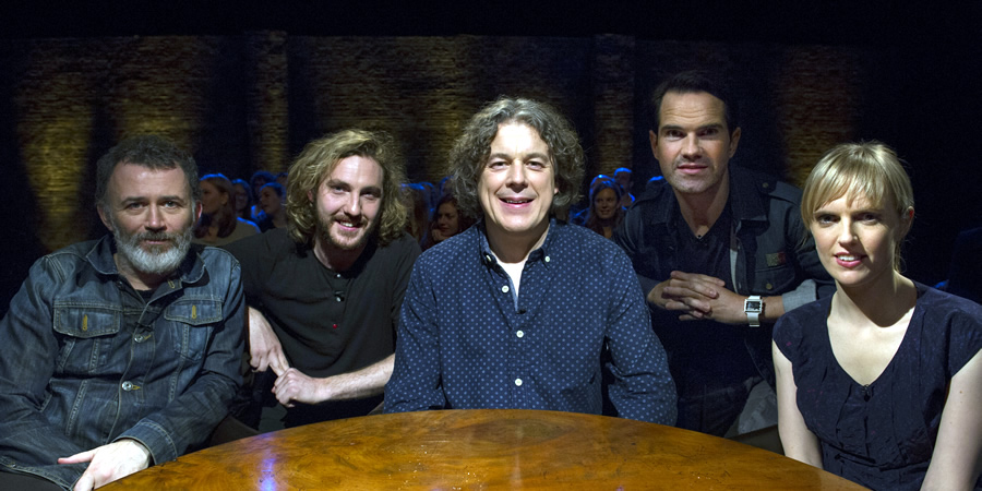 Alan Davies: As Yet Untitled. Image shows from L to R: Tommy Tiernan, Seann Walsh, Alan Davies, Jimmy Carr, Holly Walsh. Alan Davies: As Yet Untitled. Image shows from L to R: Tommy Tiernan, Seann Walsh, Alan Davies, Jimmy Carr, Holly Walsh.