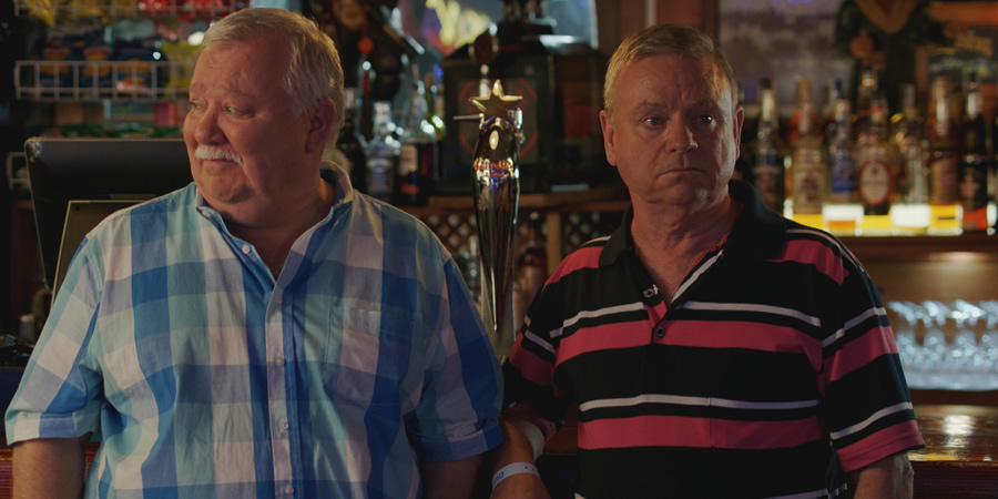 Benidorm. Image shows from L to R: Dennis (Gareth Hale), Nigel (Norman Pace). Copyright: Tiger Aspect Productions. Benidorm. Image shows from L to R: Dennis (Gareth Hale), Nigel (Norman Pace). Copyright: Tiger Aspect Productions.