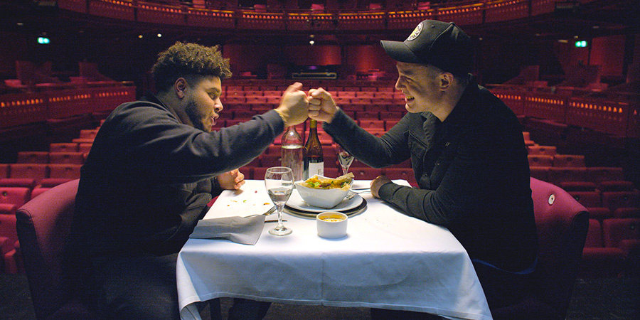 Big Zuu's Big Eats. Image shows from L to R: Big Zuu, Ed Gamble. Copyright: Boomerang. Big Zuu's Big Eats. Image shows from L to R: Big Zuu, Ed Gamble. Copyright: Boomerang.
